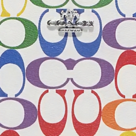 NEW Coach City Tote Bag with Rainbow Signature Canvas - Picture 8 of 15